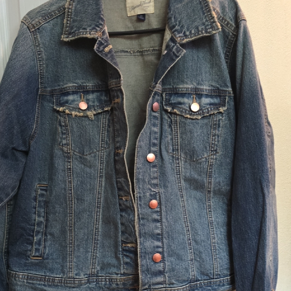 Classic Blue Denim Jacket with Copper Buttons
